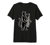 Saxophone Jazz Music Cat Player Premium T-Shirt