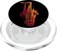 Saxophone Jazz Musician Abstract Sax Instrument PopSockets PopGrip for MagSafe