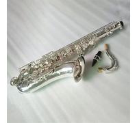 Saxophone Kit Silver B-flat Professional Tenor Saxophone All-silver Made The Most Comfortable Feel Tenor Sax Jazz Instrument(Bag B)