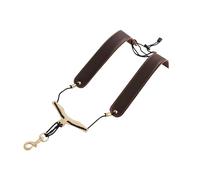 Saxophone Leather Strap Double Straps Foldable Shoulder Strap For Sax Instrument Saxophone Accessories (Color : Brown)