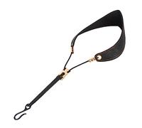 Saxophone Leathers Neck Strap With Thick Soft Padded Adjustable Buckle Black Hook For Baritone Alto Tenors Soprano Sax