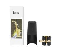 Saxophone Ligature with Metal Buckle Leather Clip and Single Copper Screw Adjustment, Compact Design for Soprano Tenor Clarinet