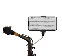 Saxophone Lyre Phone Holder,Phone Holder for Sax Lyre Clip,Alto Saxophone Lyre Accessories Mount Your Phone to Sax,Sax Music Clip Reading Music from Electronic Ultralight Copper Black (Black + Silver)