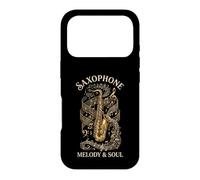Saxophone Melody & Soul Vintage Golden Musical Notes Case for iPhone 17 Pro