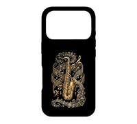 Saxophone Melody & Soul Vintage Golden Musical Notes Case for iPhone 17 Pro