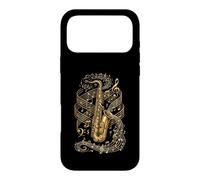 Saxophone Melody & Soul Vintage Golden Musical Notes Case for iPhone 17 Pro Max