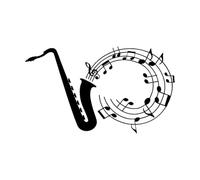 Saxophone Melody Wall Decal Music Notes Saxophone Wall Stickers for Home Room Decoation Design Vinyl Removable Wallpaper Small - 34x57cm