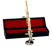 Saxophone Model - Gold Plated Mini Saxophone - Collectible Musical Instrument with Case for Display, Home Decoration, Christmas, Birthday