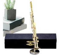 Saxophone Model | Saxophone Collectible Figurines Model - Brass Musical Instrument Collectible with Stand Case for Display Kids Adults Christmas Birthday Doll House Accessories
