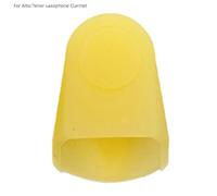 Saxophone Mouthpiece Cap Compatible with Alto Tenor Soprano Sax and Clarinet, Silicone Rubber Protective Cover for Mouthpiece Protection, Black/Yellow/Purple/Rose, 4.6 x 3 x 1.6 cm