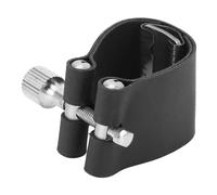 Saxophone Mouthpiece Ligature, Adjustable Screw Tenor Sax Mouthpiece Ligature, Black PU Leather Fastener, Compact and Practical Design, Great for Improved Sound Quality