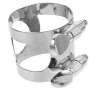 Saxophone Mouthpiece Snap Ring Adjustable Sax Clip Ligature Clips Alto Saxophone Fastener Metal Clamp 1PC Saxophone Parts(Silver)