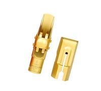 Saxophone Mouthpiece with Caps Brass Metal Soprano Saxophone Mouthpieces 5C/6C/7C/8C/9C for Professionals and Beginners Gold-Plated Mouthpiece