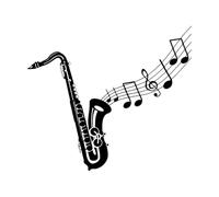 Saxophone Music Notes Wall Decal Music Wall Decor Music Instrument Wall Decal Vinyl Stickers for Music Room Decor Mural Small - 37x42cm