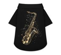 Saxophone Musical Notes Funny Dog Shirt Button Down Cat Clothes Top for Small Medium Large Pet
