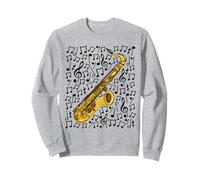 Saxophone Musical Notes Saxophonist Sax Player Jazz Musician Sweatshirt