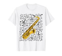 Saxophone Musical Notes Saxophonist Sax Player Jazz Musician T-Shirt