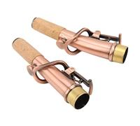 Saxophone Neck Set - 2Pcs Metal Replacement Kit for Soprano Saxophone, Includes Straight and Curved Necks (Greenish Blue Antique) (Reddish Antique)