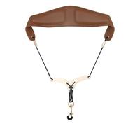 Saxophone Neckband Leather Shoulder Strap Soprano Alto Tenor Sax Universal Neckband Metal Clasp Saxophone Accessories Parts(Brown)