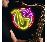 Saxophone Neon Sign: Custom LED Jazz Club Decor
