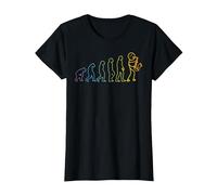 Saxophone Player Evolution - Funny Stick Figure Saxophonist T-Shirt, Women, Black, X-Small
