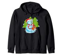 Saxophone Player Jazz Snowman Sax Music Snow Day Holiday Zip Hoodie