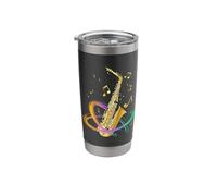 Saxophone Player Musical Notes Jazz Musician Saxophonist Sax Stainless Steel Insulated Tumbler