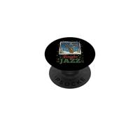 Saxophone Player Saxophonist Jazz Musician Winter Snow Retro PopSockets Adhesive PopGrip