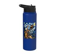 Saxophone Player Starry Night - Funny Van Gogh Painting Jazz Stainless Steel Insulated Water Bottle