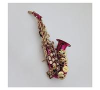 Saxophone Professional B Flat Small Bend Neck Pink Body Gold Keys Saxophone Musical Instrument With Canvas Case