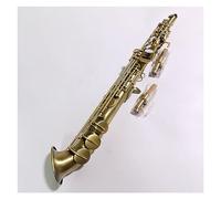 Saxophone Professional Bb Curved High-pitched Saxophone Antique Finish Hand Engraving Sax Musical Instruments