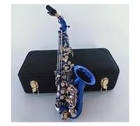 Saxophone Professional Blue B-flat Curved Brass Saxophone Instrument With Gold-plated Keys