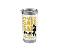 Saxophone Pun Practice Safe Sax Always Wear A Neck Strap Stainless Steel Insulated Tumbler