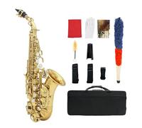 Saxophone Saxophone Brass Golden Carve Pattern Sax White Buttons Mouthpiece Wind Instrument Accessories (Color : Gold Silver)