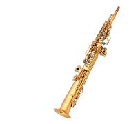 Saxophone Saxophone Instrument B Flat Straight Soprano Saxophone Adult Beginner Grade Examination Playing Instrument (Color : Integrated tube tweeter)