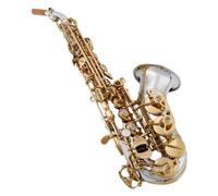Saxophone Saxophone Silvering Gold Key With Case Sax Mouthpiece Ligature Reeds Neck (Color : Leather bag)