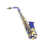 saxophone set Alto Saxophone Eb E Flat Brass Lacquered Gold Blue Sax With Case Gloves Woodwind Musical Instrument Accessories (Color : Blue)