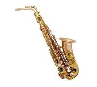 saxophone set Alto Saxophone Eb Gold Lacquer Brass Keys Ribbed Construction High F With Case