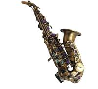 saxophone set B Flat Small Bent Tenor Saxophone Adult Beginner Grade Examination Professional Performance Antique Cyan