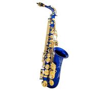 saxophone set Blue Silver Eb Alto Saxophone Brass E Flat Sax 802 Key Type Woodwind Instrument With Rod Cloth Gloves Strap Padded Case (Color : Blue)