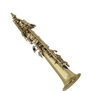 saxophone set Brass Gold LacquerTreble Straight Pipe Saxophone B Flat Sax Instruments With Case Mouthpiece (Color : Burgundy)
