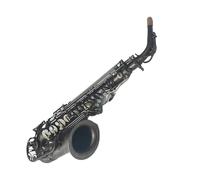 saxophone set Eb Alto Saxophone Unique Matte Black Nickel Plated Carved Surface E Flat Instrument Sax With Case