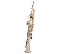saxophone set Light Grey Treble Saxophone Silvering Gold Key With Case Sax Soprano Mouthpiece Ligature Reeds Neck (Color : Light green)