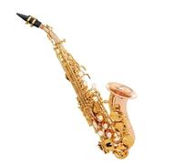 saxophone set Phosphor Bronze B-key Bending Treble Saxophone Gold-plated Key Professional Saxo Treble (Color : Leather Case)