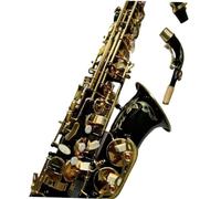 saxophone set Professional Saxophone E-flat Alto Saxophone Black Nickel Gold Engraved Pattern Jazz Instrument With Case (Color : Leather bag)