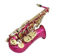 saxophone set Rose Red Light Grey Eb Alto Saxophone Exquisite Carved Woodwind Instrument Brass Sax With Box Musical Instrument Parts (Color : Rose red)