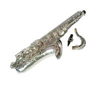 saxophone set Silver B-flat Professional Tenor Saxophone Comfortable Feel Tenor Sax Jazz Instrument (Color : Leather Case)