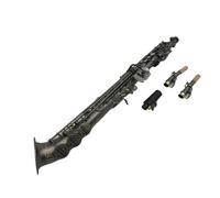 saxophone set The Curved Shape Brass Straight B Flat Treble Sax Saxophone Key Type Matte Black Gold Carve Pattern