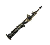 saxophone set Treble Saxophone Black Paint Straight B Flat Sax Engraving Pattern With Hard Boxs