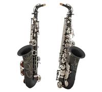 Saxophone Sets Alto Saxophone Eb Tuner Black Nickel Plated Body With Gold Engraving Comes With Case And Accessories(Light green)